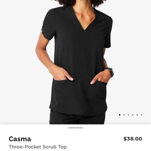 Figs Casma Three Pocket Scrub Top in black size XS